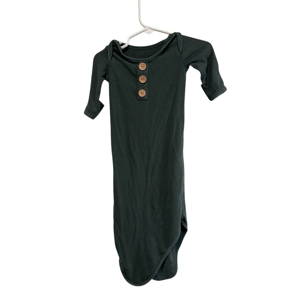 Caden Lane Forest Green Ribbed Knotted Gown Size 0-3 Months